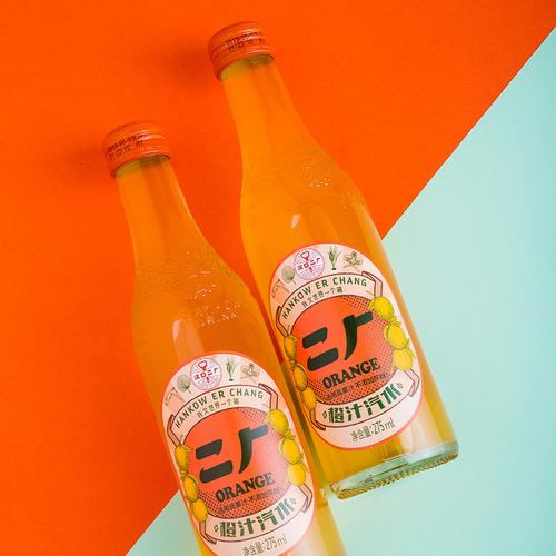 【橙汁8瓶装】汉口二厂 橙汁汽水橘子味80后怀旧玻璃瓶网红老武汉饮料